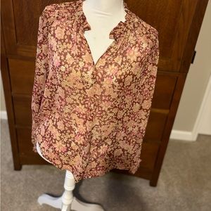 Jolie sheer floral blouse
